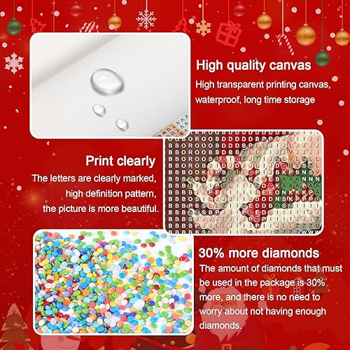 Miniatura 2 de Tontut Kit de pintura de diamantes de Navidad para adultos, gnomos de Navidad 5D, kit de arte de diamantes para adultos y principiantes, kit de