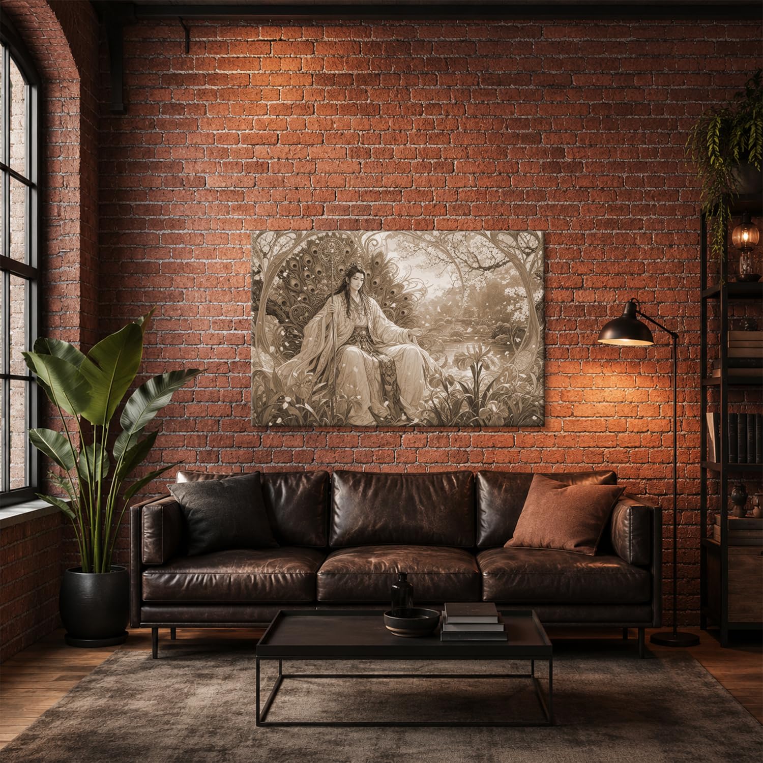 deyoli Obraz na płótnie elegancki kształt przed drzewem wiśni 70 x 50 cm