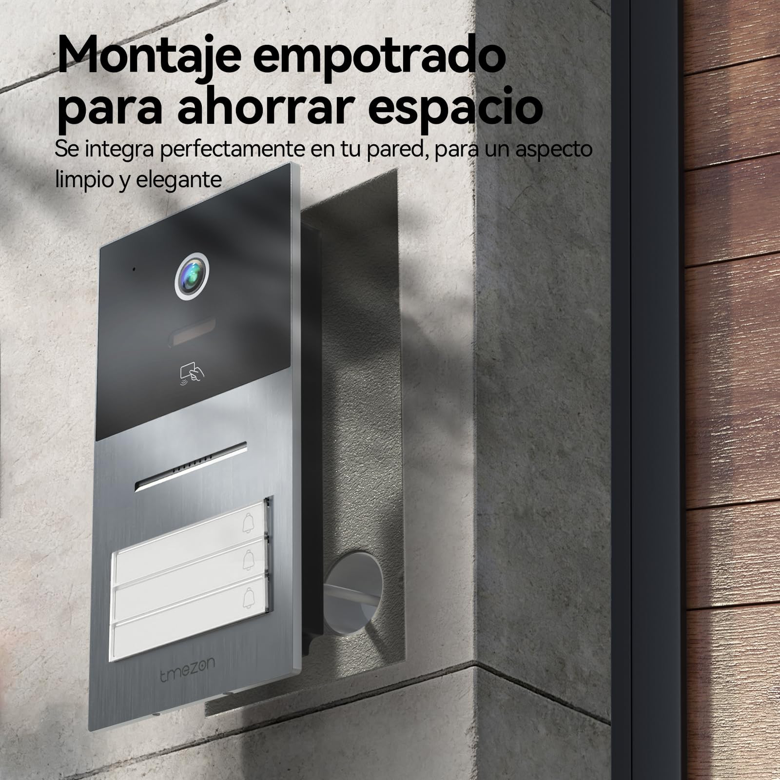 TMEZON Videoportero WiFi 2 Hilos,Sistema de Intercomunicación con 7'' Monitor Táctil a Color,Timbre Metálico de 1080P con Cámara,detección de Movimiento Humano,Desbloqueo en Remoto,para 3 familias