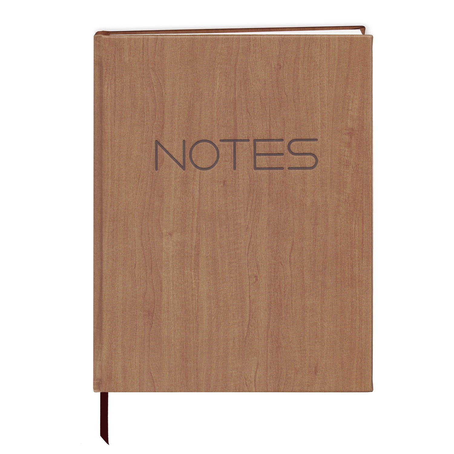 BookFactory Universal Note Taking System (Cornell Notes) / NoteTaking Notebook - 120 Pages, 8'' x 10'' - Soft Touch Wood Finish Cover Case Bound (LOG-120-SCS-AXE9400(Universal-Note))
