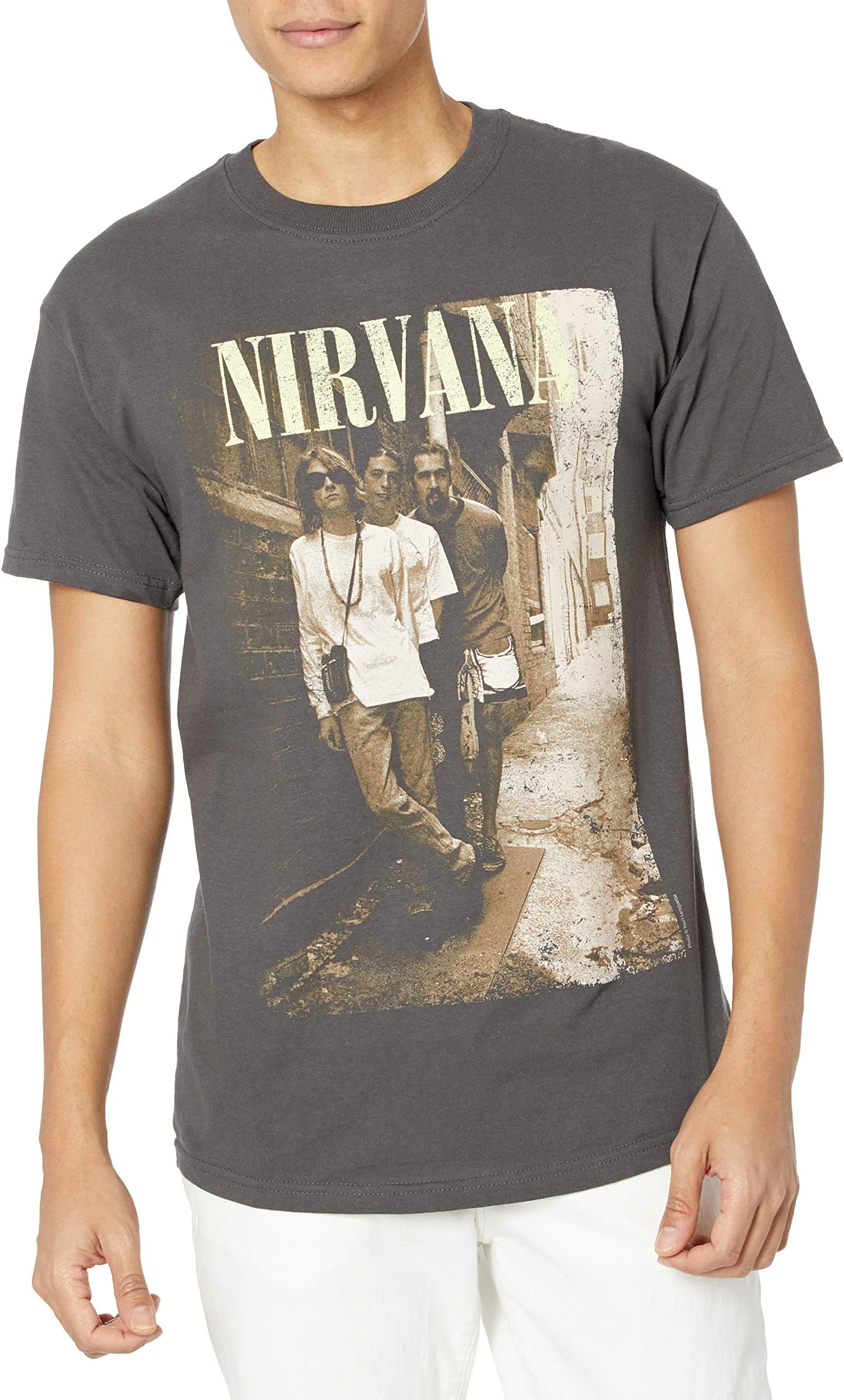 NirvanaMen's Nirvana Brick Wall Band Photo T-Shirt