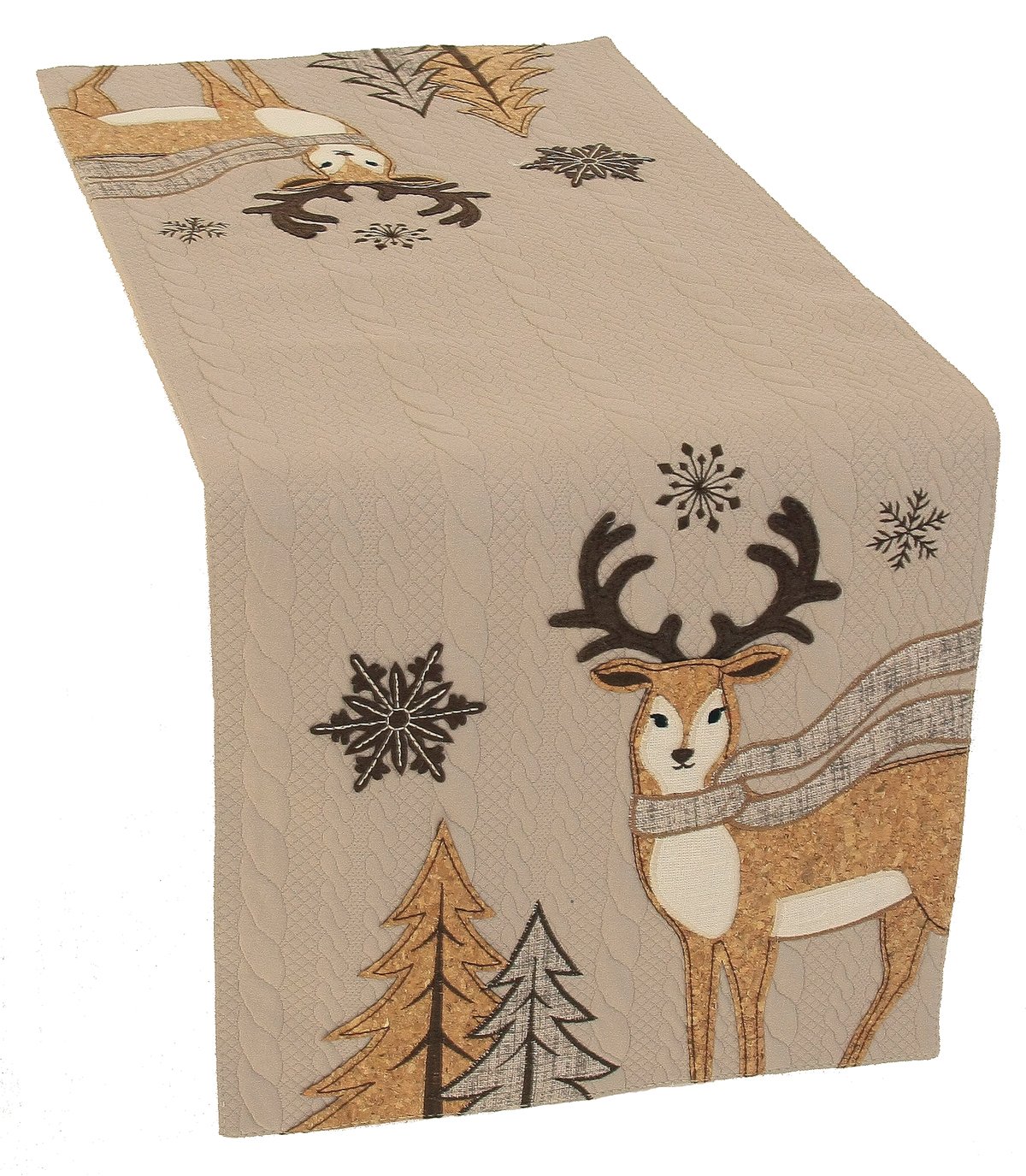 Manor Luxe przytulny świąteczny bieżnik na stół z reniferem, 33 na 91 cm, 33 x 91 cm