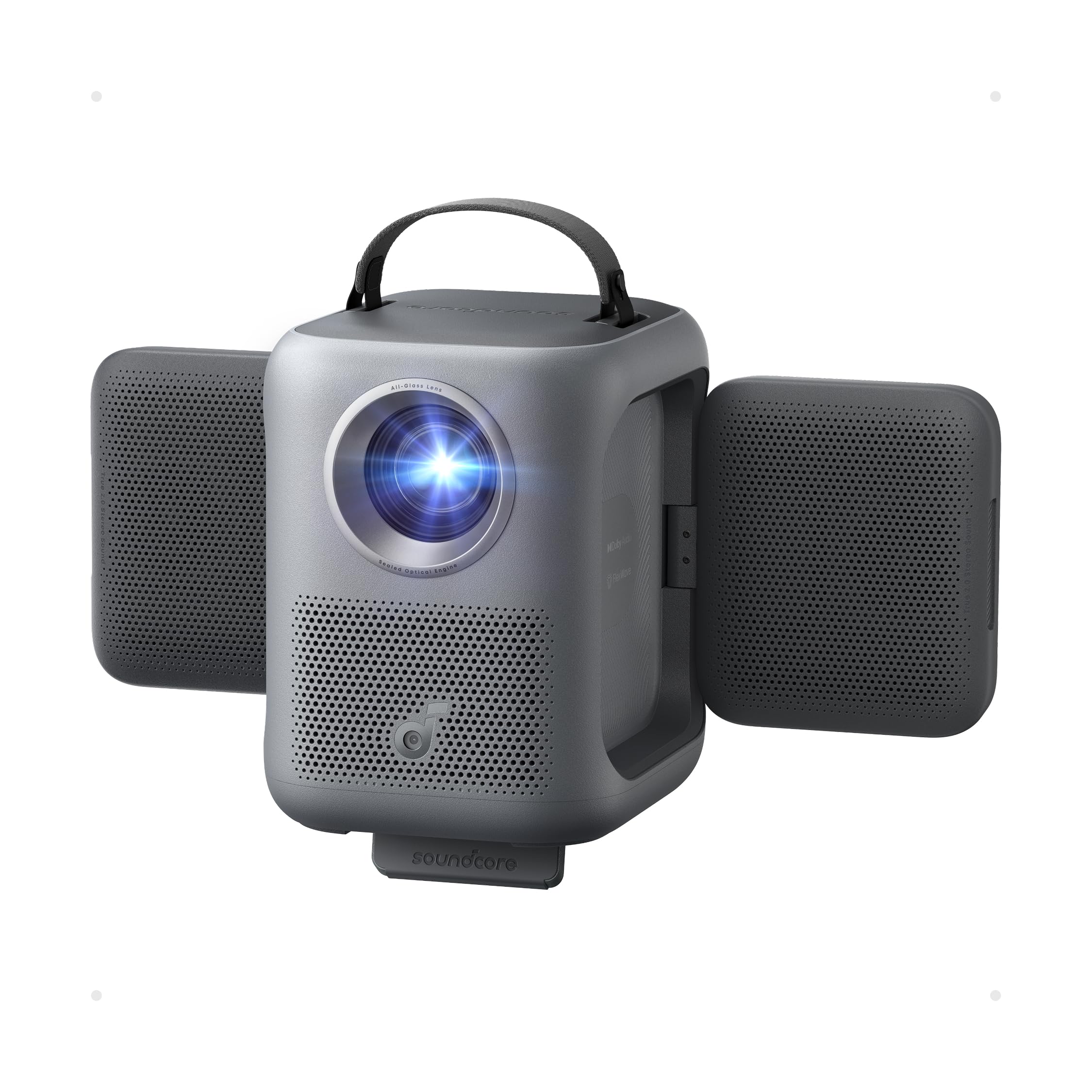 Soundcore Nebula P1i Proyector Inteligente Full HD 1080P, WiFi | Bluetooth, 380 lúmenes ANSI, altavoces giratorios, audio Dolby 2.0, estéreo dual de 10 W y GTV