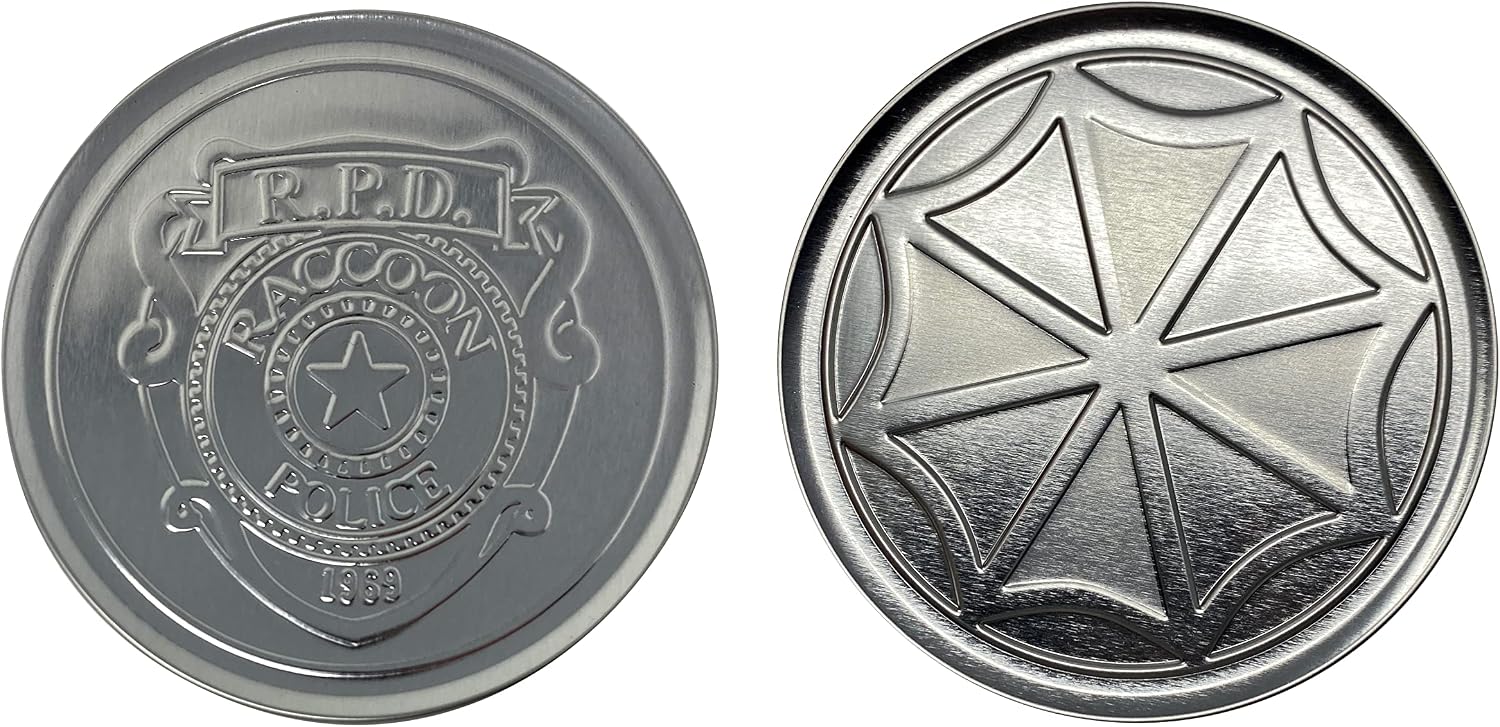Resident Evil 4-Piece Metal Coaster Set for Drinks | Home and Kitchen Tabletop Protection | 4 Inches