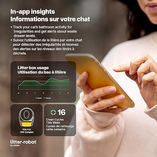 Miniatura 3 de Litter-Robot 3 Connect & Ramp by Whisker - Caja de arena automática para gatos autolimpiante, habilitada para WiFi, funciona con cualquier arena