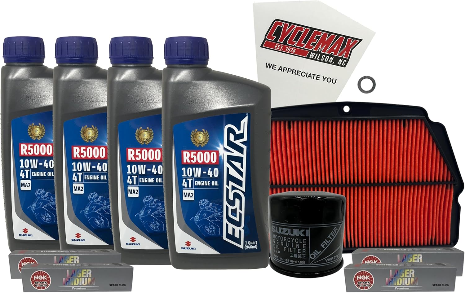 Cyclemax Standard Tune Up Kit with Spark Plugs compatible with 2008-2021 Suzuki GSX1300R Hayabusa