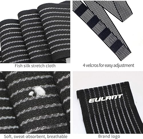 Miniatura 4 de Venda elástica de compresión de rodilla, correas de soporte de rodilla para piernas, muslos, isquiotibiales, tobillo y codo, vendas de compresión