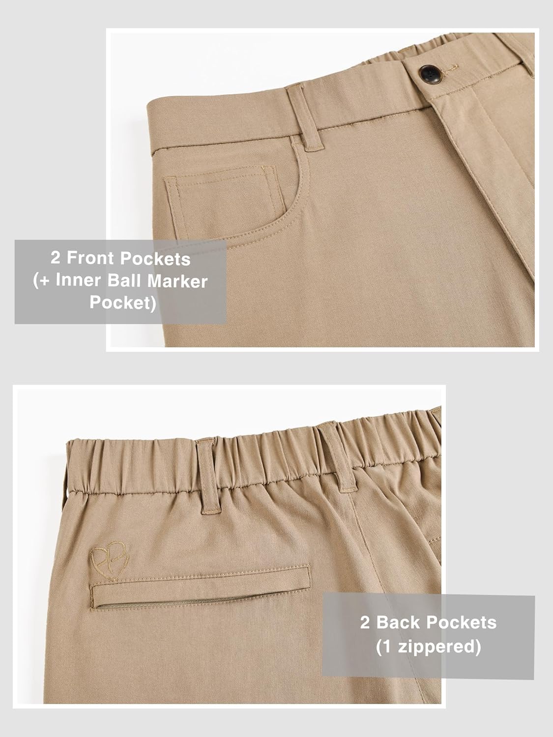 PLEPAN Men's Slim Fit Stretch Dress Pants 5 Pocket Comfort Slacks Tapered Trousers with Expandable Waist - Image 5