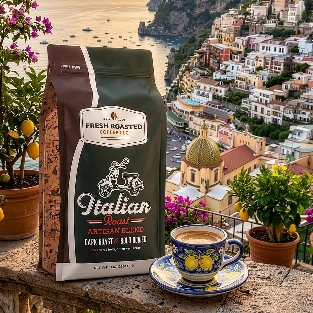 Fresh Roasted Coffee LLC, italienischer Espresso-Kaffee, ganze Bohne, 2,3 kg Beutel