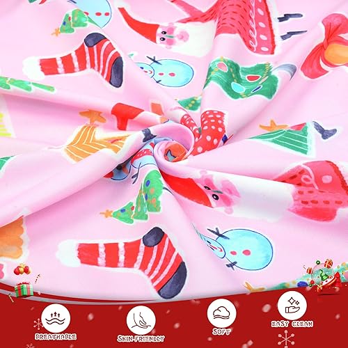 Miniatura 6 de Sábanas de cuna de Navidad para niña, sábanas bajeras para cuna, acogedoras, transpirables, se adaptan a cuna de tamaño estándar para niña y niño,