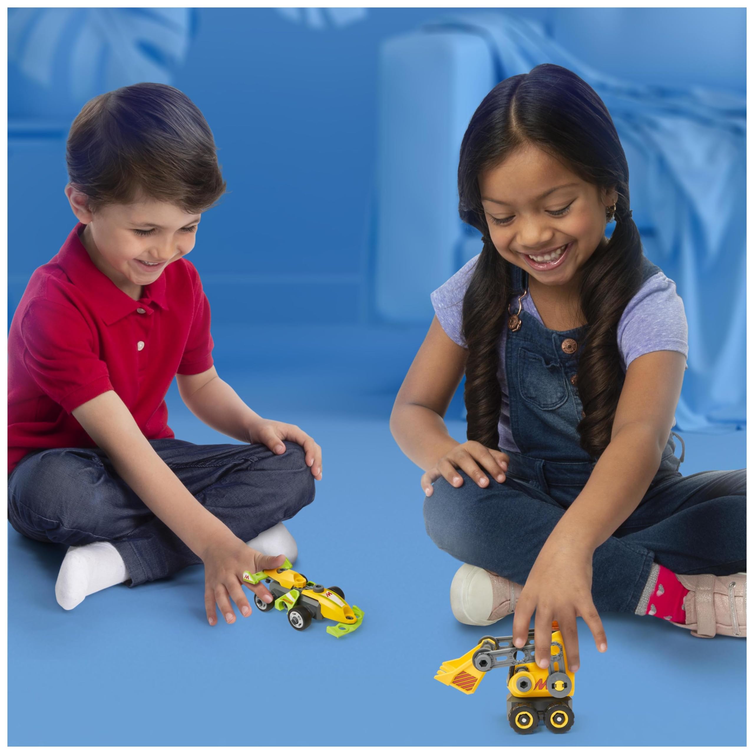 MECCANO - Mes PREMIÈRES CONSTRUCTIONS Junior - Voiture de Course, Moto, Hélicoptère ou Bulldozer - Jeu Construction avec 2 Outils - Modèle aléatoire - Jouet Enfant 5 Ans et +