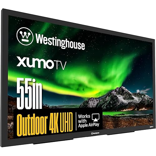 Westinghouse PS Series 55″ 4K UHD Partial Sun Outdoor TV, 700+ Nits High-Brightness Anti-Glare Display, Xumo Smart TV, Weather-Resistant Outdoor Television