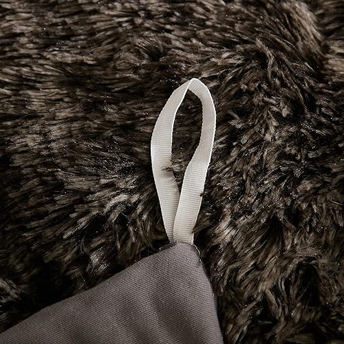 Miniatura 5 de Yaoshuho Juego de funda de edredón de felpa mullida, tamaño Queen, ultra suave, de pelo sintético (1 funda de edredón + 2 fundas de almohada), color