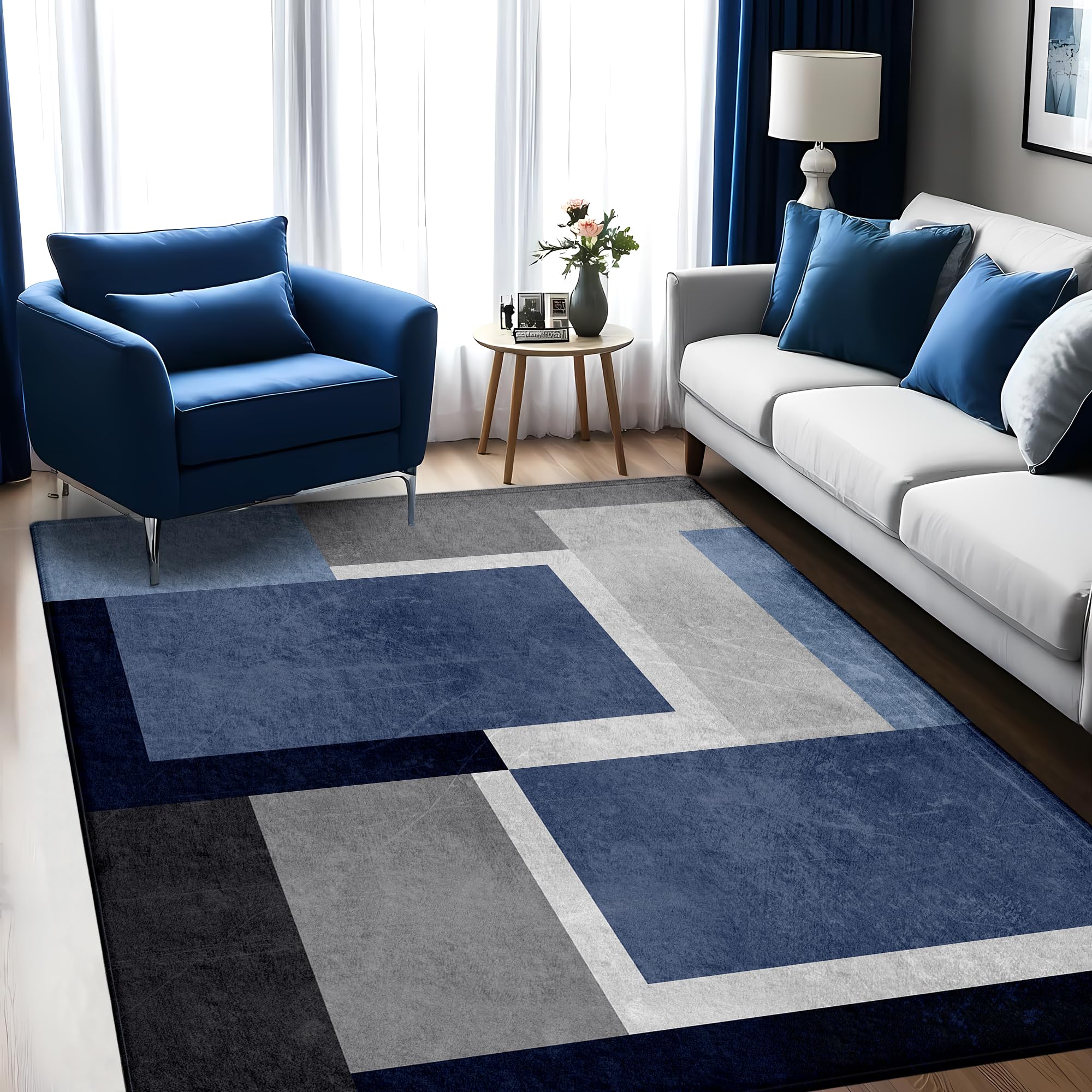 Amazon.com: AICLIV Washable Low-Profile Geometric Area Rug, 0.2