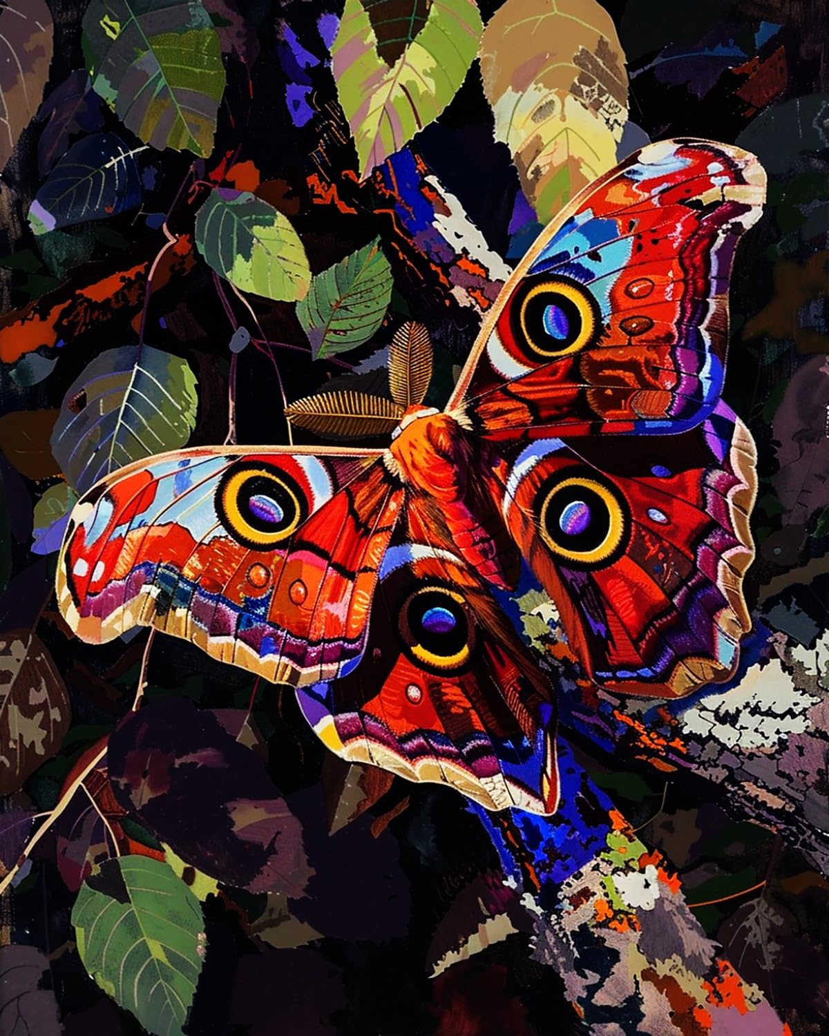 Liubaishi Multicolour Paint By Numbers Kit For Adults, Colourful Butterfly Shadows, 40X50 Cm, Acrylic On Canvas, With 3 Brushes