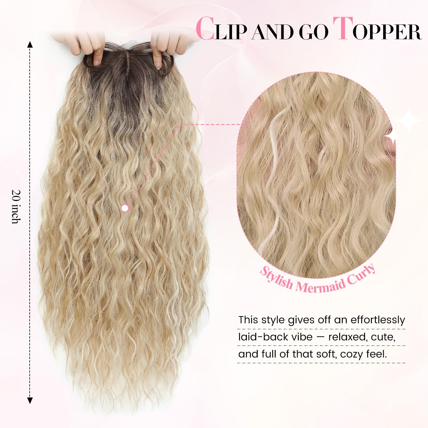 Amazon.com : Curly Hair Toppers For Women with Thinning Hair  display picture 3