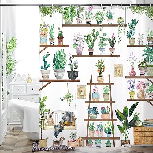 HMS Happy Memories Cortina de baño gruesa de tela de mezcla de poliéster duradera, colorida cortina de ducha bohemia bohemia con estampado floral