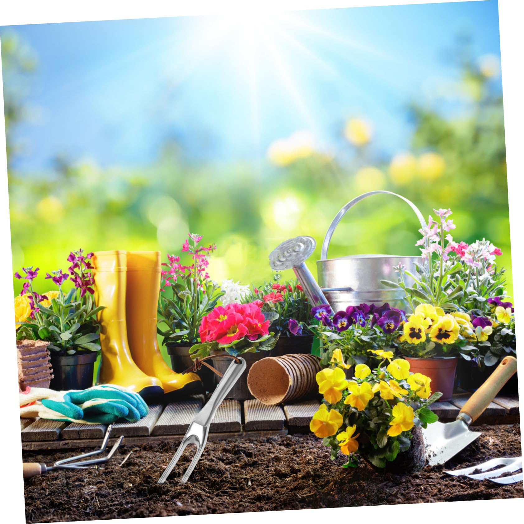 NUOBESTY 3 Stück Handrechen Rechen Gartenarbeit Gartenrechen Mini Unkrautstecher Gartengeräte Heckenstecher Landschaftsbau Bodenlockerung Rechen Stiel Rechen Gartengrubber
