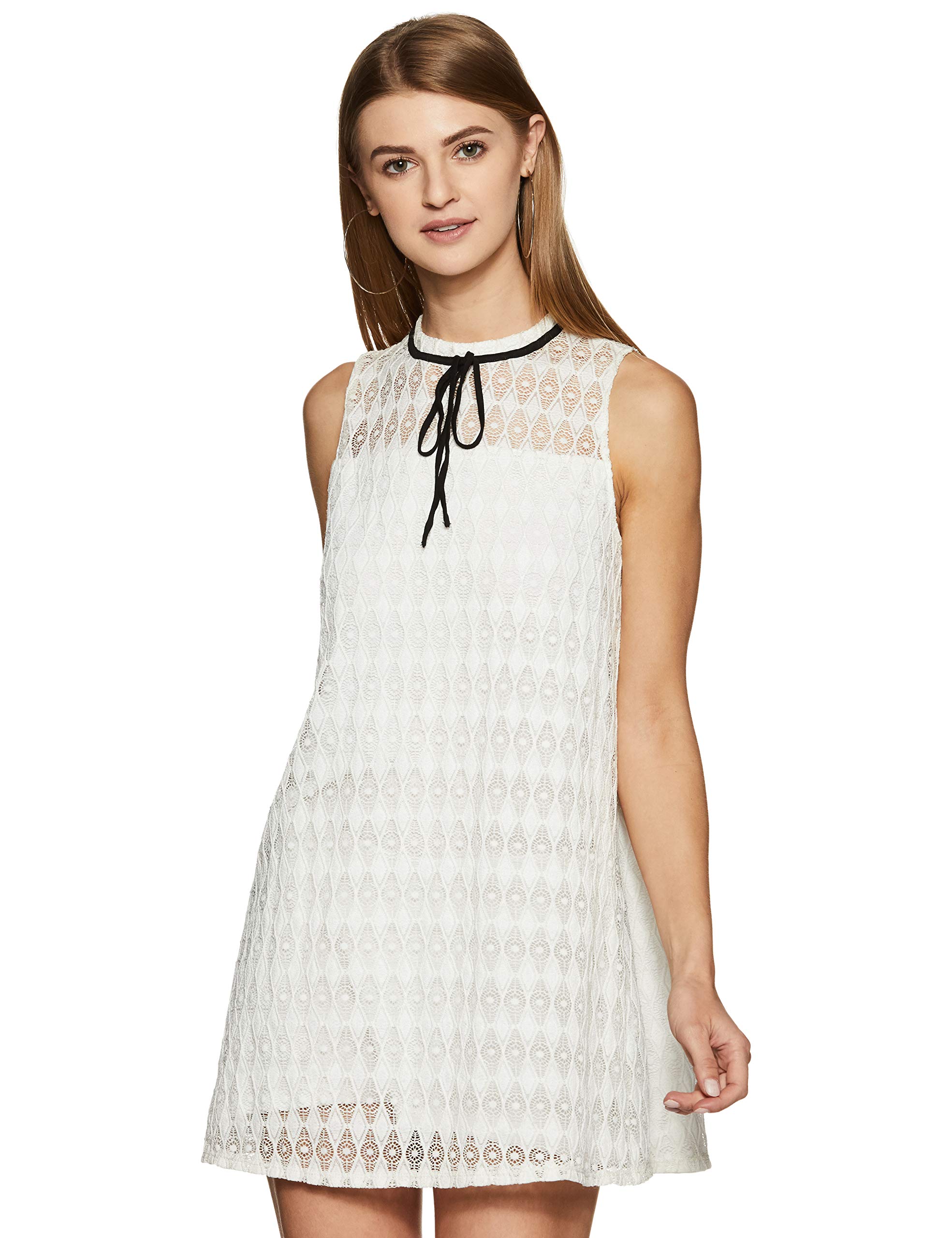 knee length dresses for ladies Sequin Mini A-Line Dress in Black-swatch