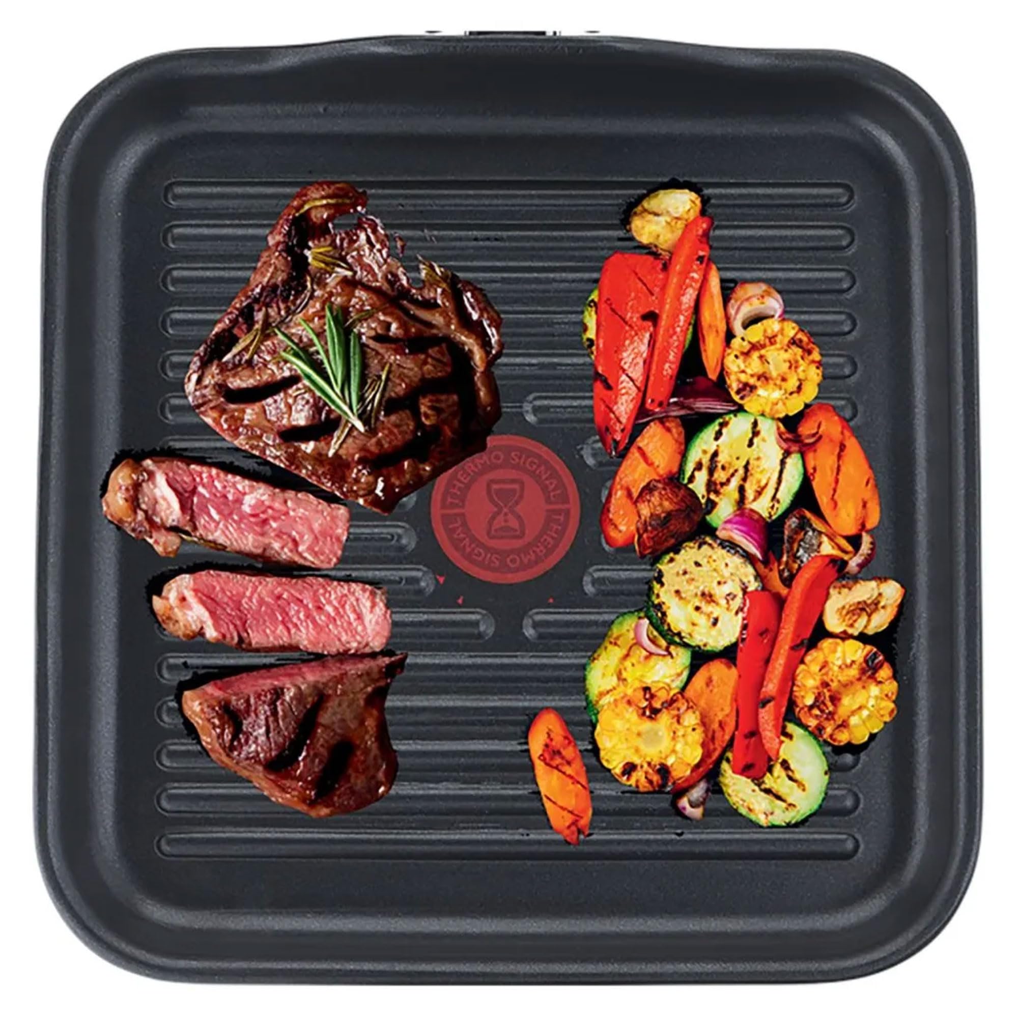 Tefal Selection - Bistecchiera 26 x 26 cm, rivestimento antiaderente in titanio, indicatore di temperatura, a induzione avanzata, per tutti i piani cottura, inclusa induzione