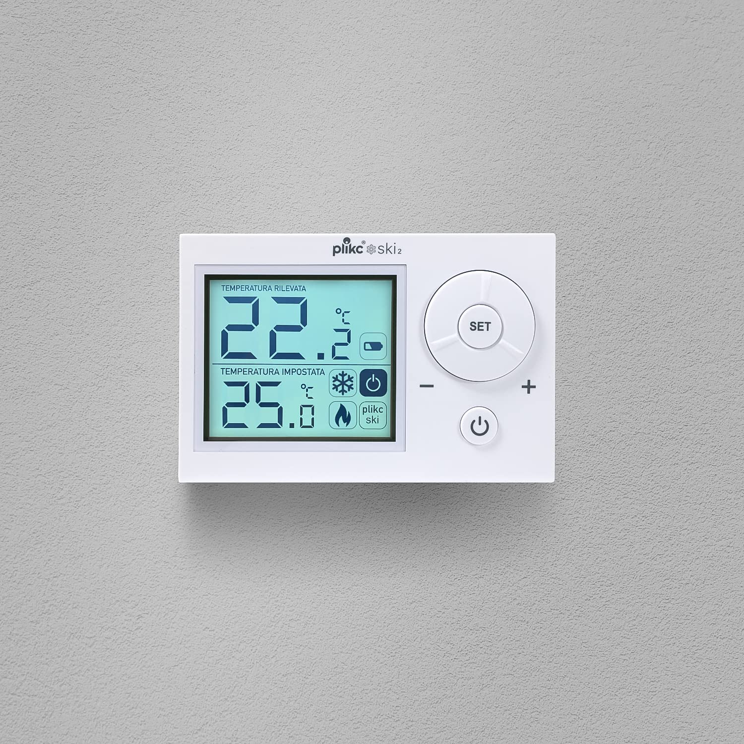Plikc Ski 2 - Termostato ambiente digitale (Bianco)