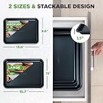 NutriChef Cookie Sheets - Nonstick Carbon Steel Bakeware Includes Quarter Sheet and Jelly Roll Pan for Cookies, Baking, Roasting and More, 2pc Dishwasher Safe Bake Trays