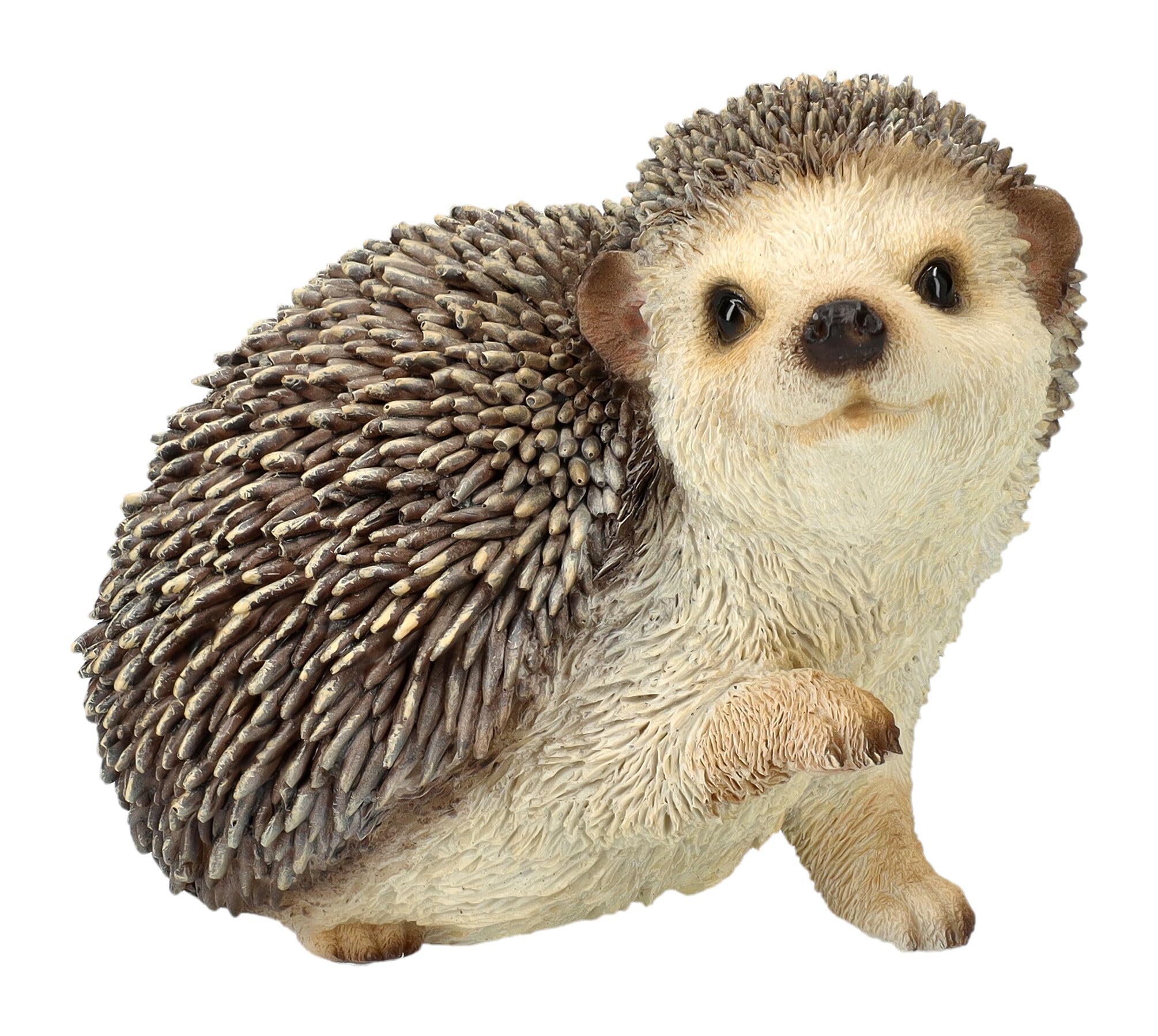 Gartenfigur Igel hebt rechte Pfote – Lebensechte Igelfigur von HotAnt, 13 cm Breite, wetterfest & handbemalt