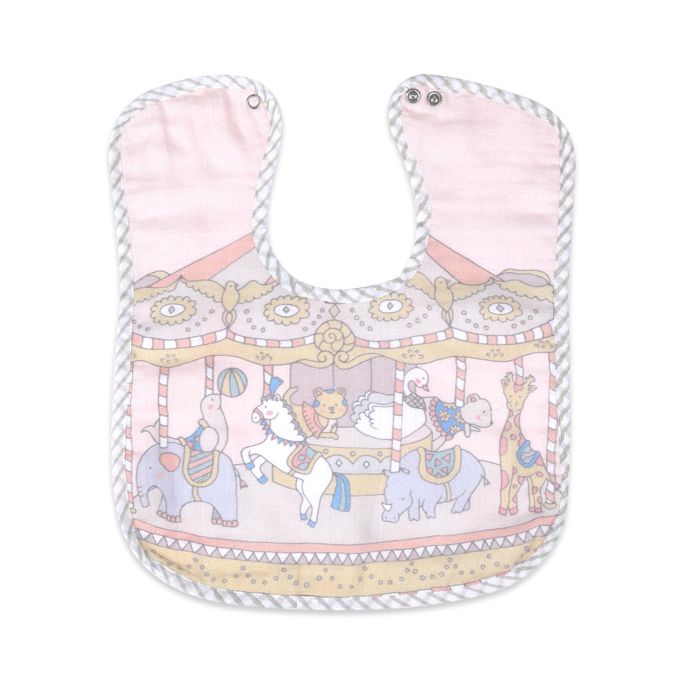 Masilo 100% Organic Ultrasoft Terry and Bamboo Classic Bib for Newborn Baby-Soft Large Classic Bib-Reusable Bib for Toddlers-Absorbent & Soft Bibs for Teething Babies,1 x Classic Bib - Carnival Pink-image-26