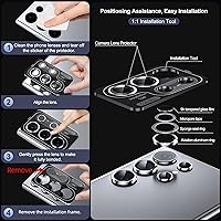 Vista 83 de WSKEN for Samsung Galaxy S24 Ultra Camera Lens Protector, Ultra Thin Scratch Resistant 9H Tempered Glass with Aluminum Metal Circle Camera Screen