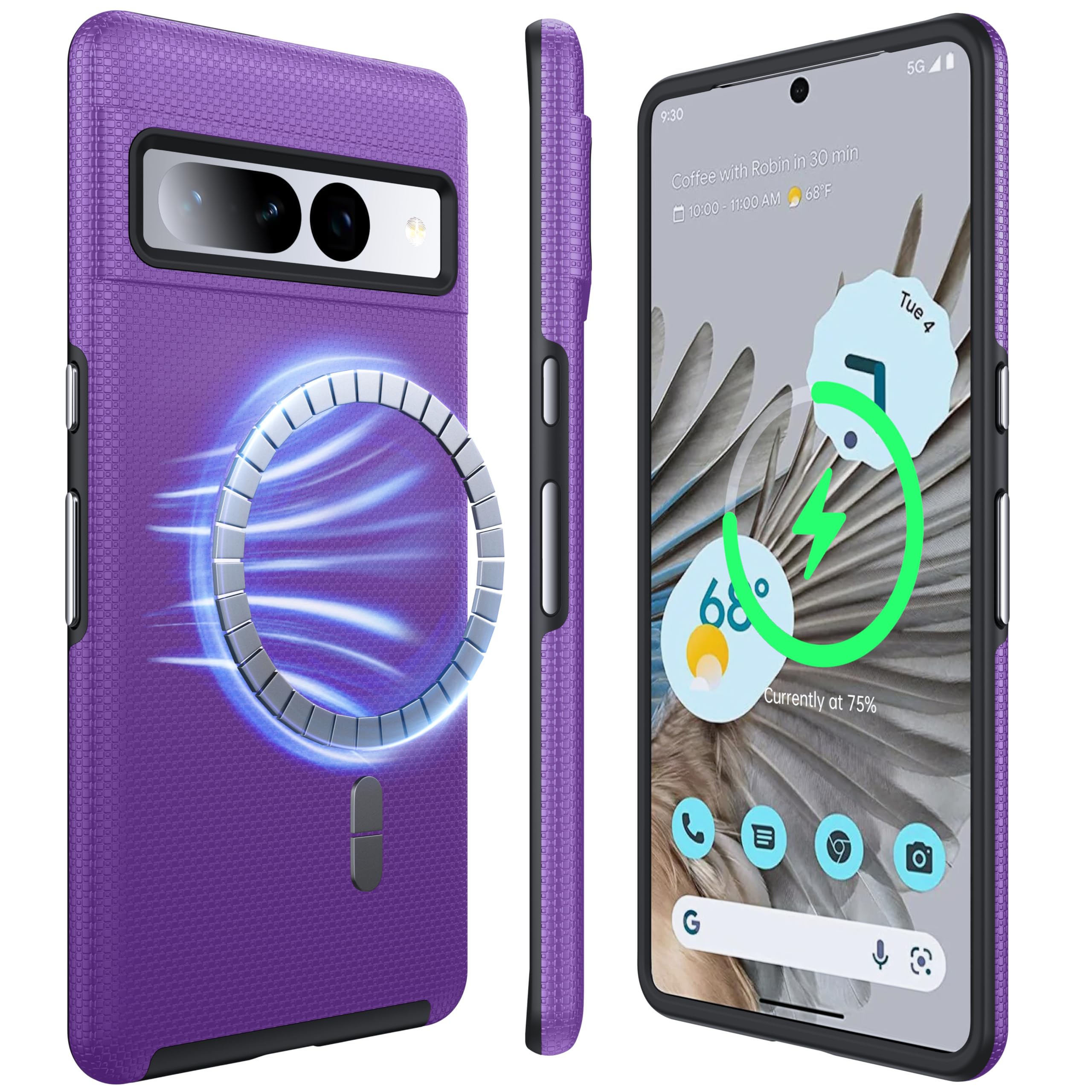 Coque Pixel 7 Pro MagSafe double couche noire antichoc - 10
