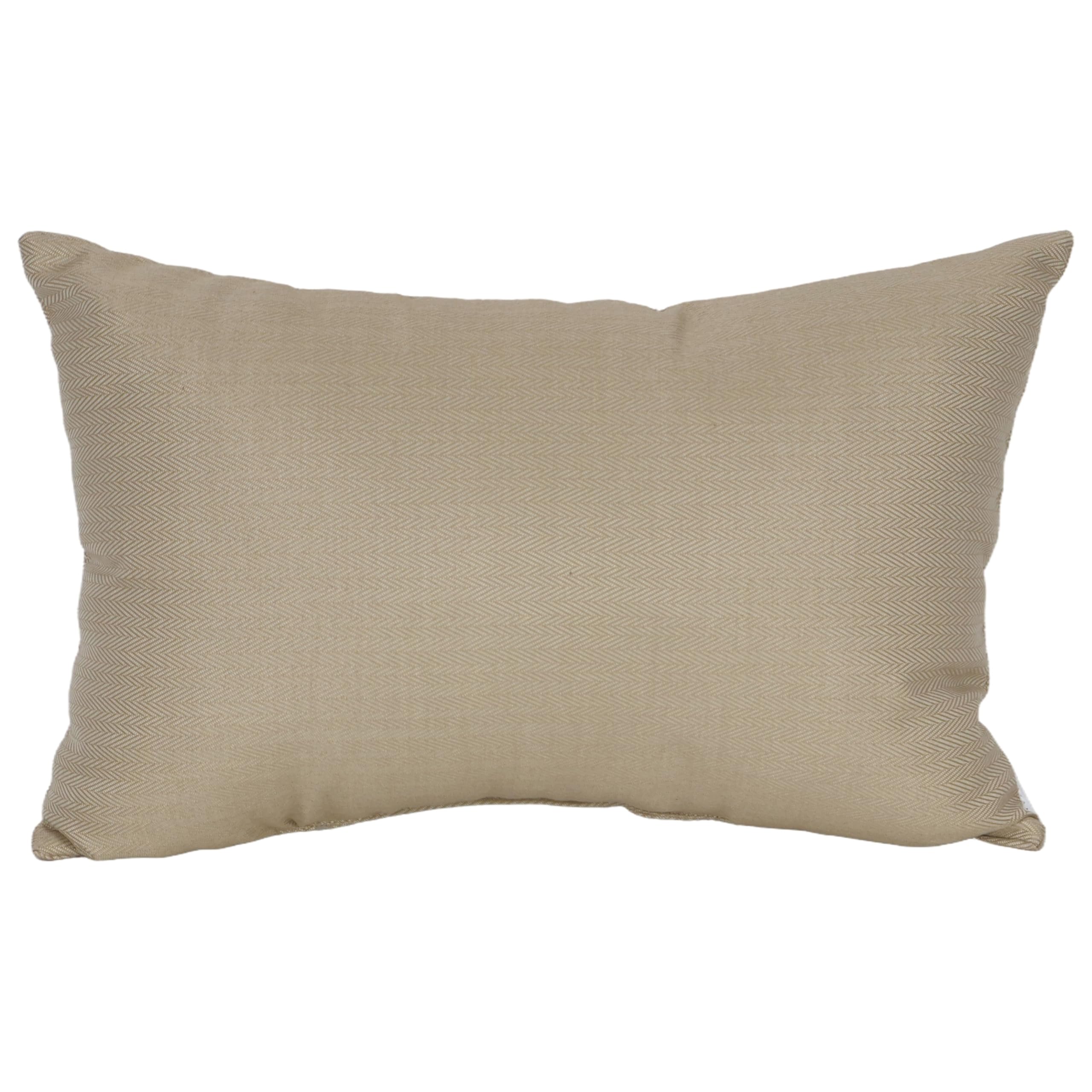 Blazing Needles Rectangular Indoor/Outdoor Woven Throw Lumbar Pillow, 19" x 11", Newfound Ecru-image-13