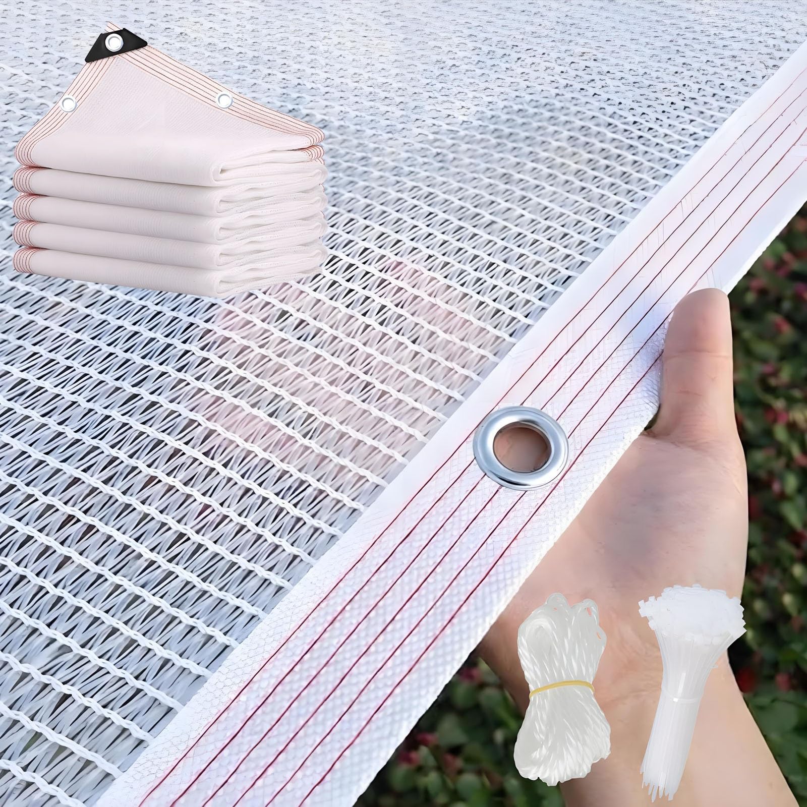 WQPMNYG UV Resistant Shade Net Heavy Duty Sunshade Fabric with Grommets Breathable Outdoor Canopy for Pergola Garden Balcony Patio - 1-20m (8x8m)