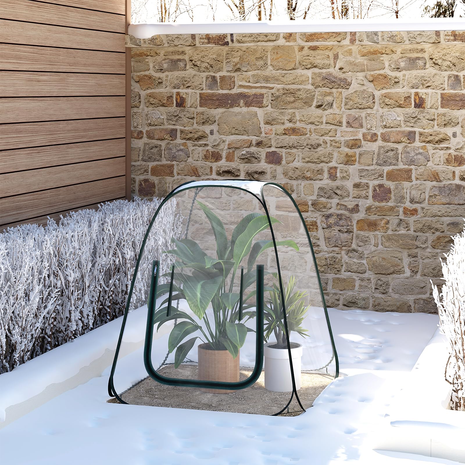 WOLTU Mini-Serre popup, matériau PVC étanche, maintient l'humidité en été et la Chaleur en Hiver, Utilisation en intérieur et en extérieur, 70x70x80 cm, Transparent