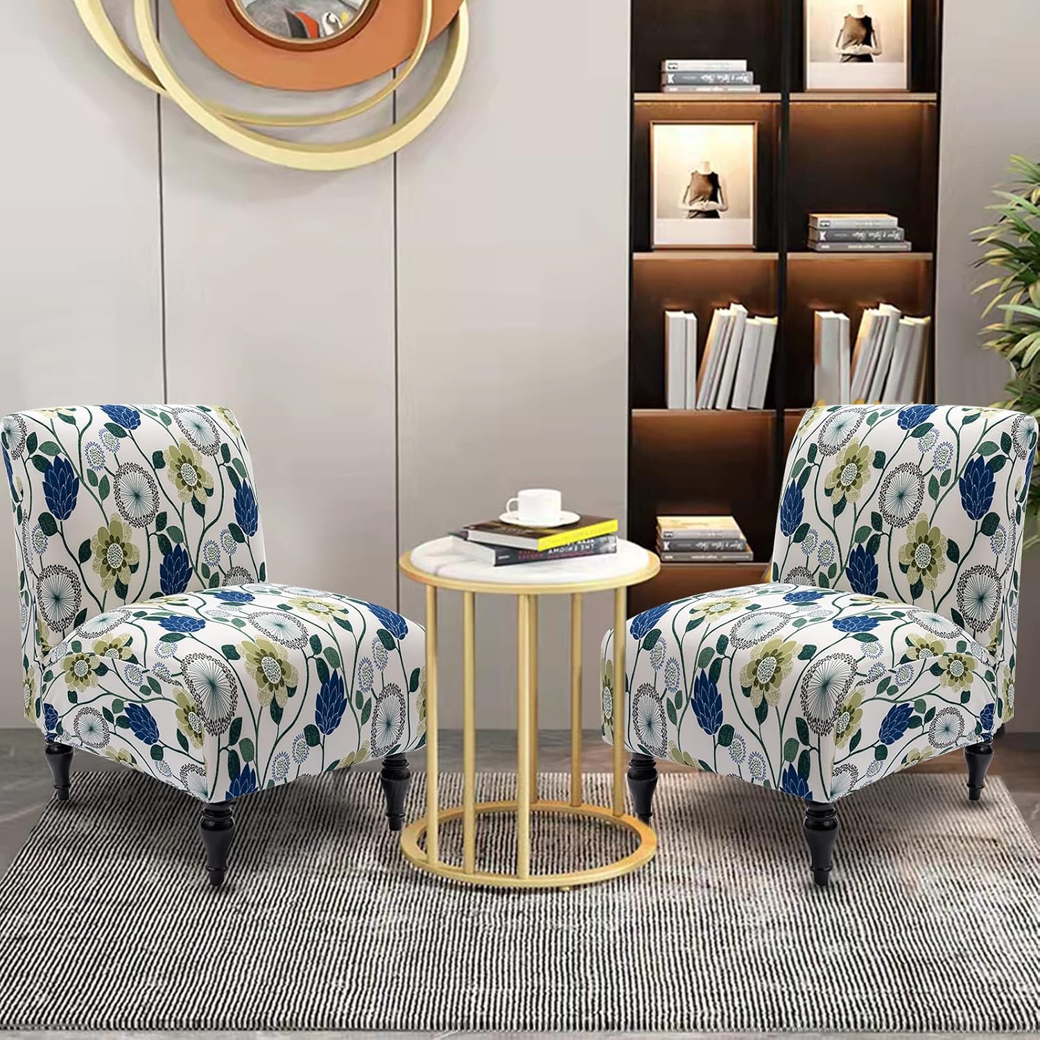 Liykimt Armless Accent Chair Cover Slipcover,Slipper Chair Cover Super Fit Stretch Spandex Removable Washable for Armless Chair Furniture Protector Covers for Living Dining Room Hotel