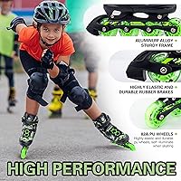 Vista 3 de Adjustable Inline Skates for Kids and Teens, Boys Girls Women Beginner Fun Illuminating Skates Outdoor and Indoor