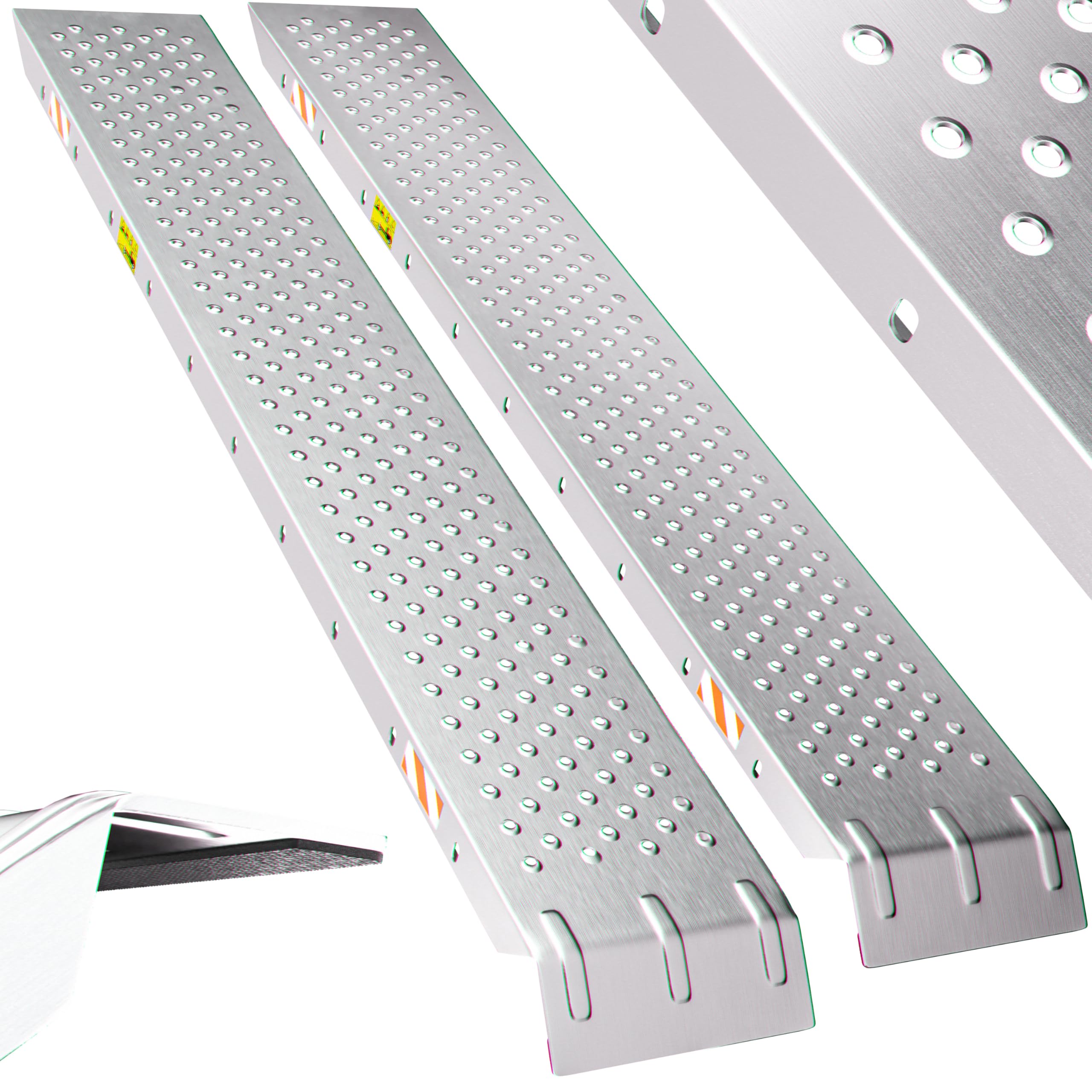 MONZANA® Lot de 2 rampes de Chargement en Acier galvanisé 160 cm Charge Max. 200 kg par Rampe Surface antidérapante