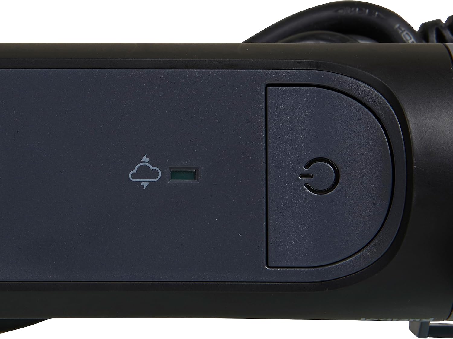 Close-up of LEGRAND 694511 On/Off switch and surge protection LED