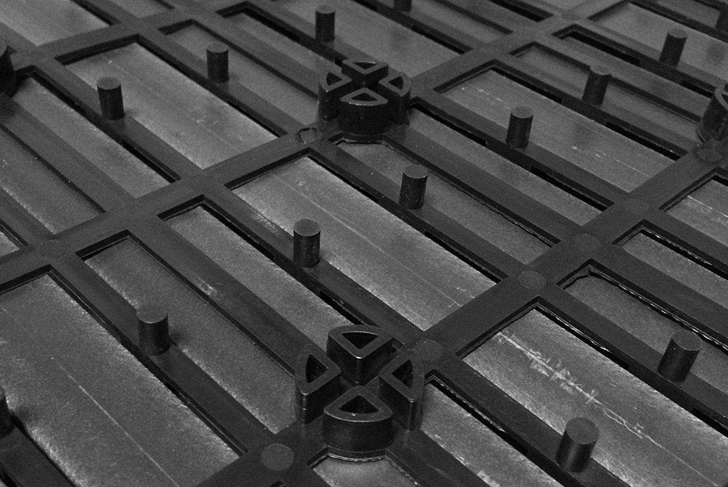 SAM WPC Fliesen, 30x30 cm, Anthrazit, 11er Spar Set für 1m², Garten klick-Fliese, Bodenbelag mit Drainage