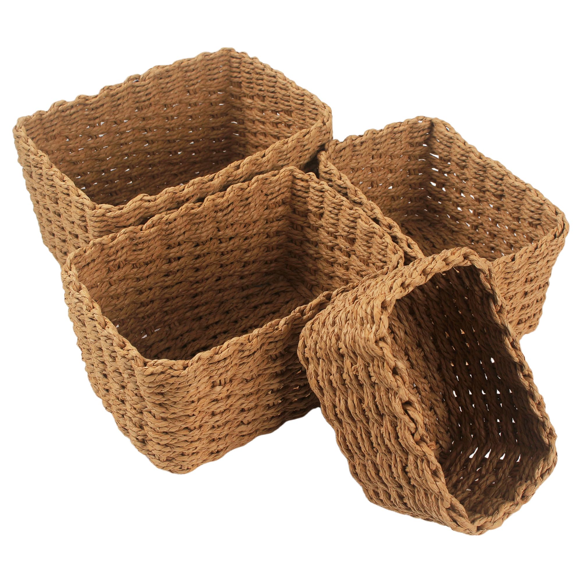 2 cestini portaoggetti in vimini intrecciato, per cucina, tavolo