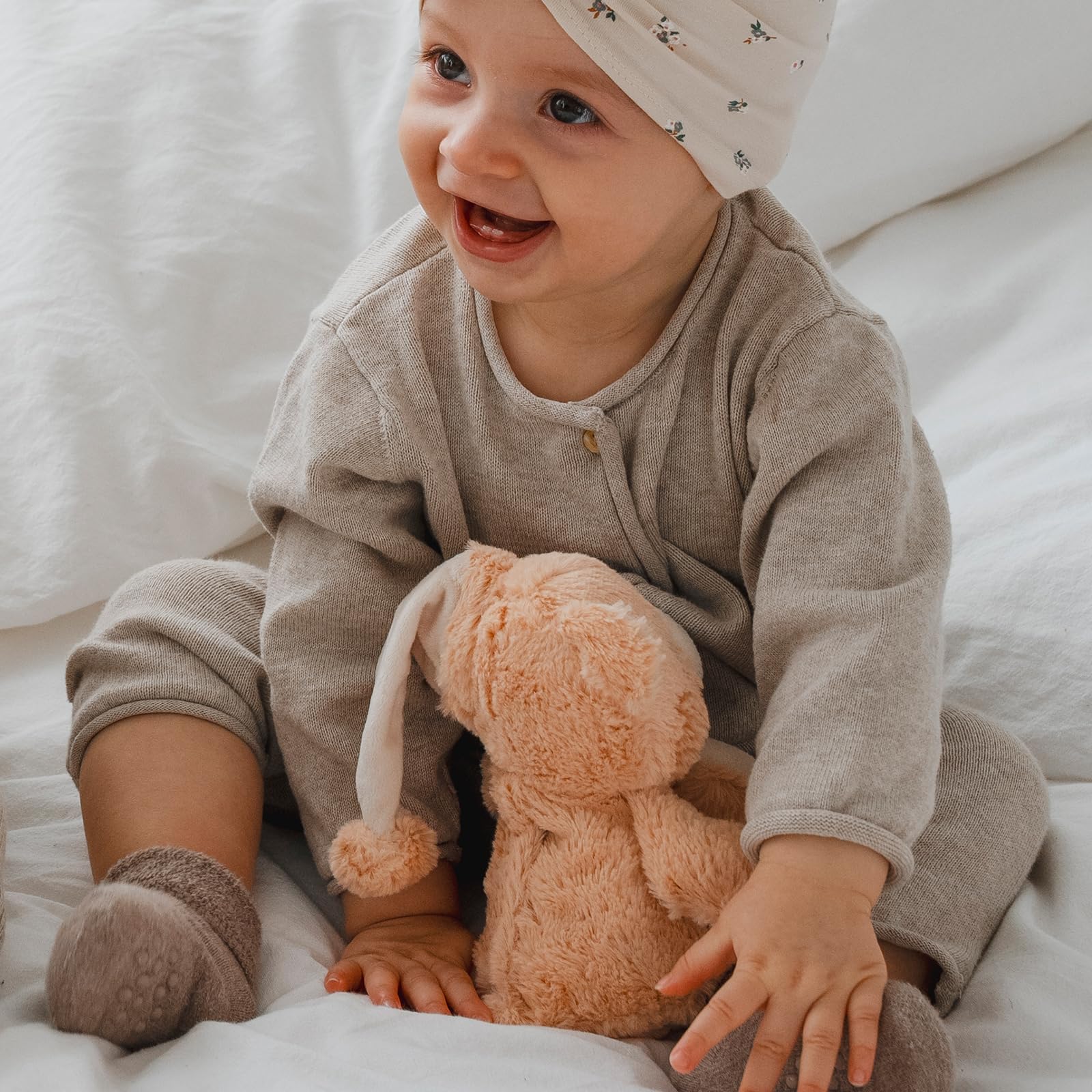 Habibi Premium MIDI Deluxe – Cojín de calor para bebé y niños – 2036 Mini oso, relleno de mijo extraíble, para calentar en el microondas – Peluche para recién nacido