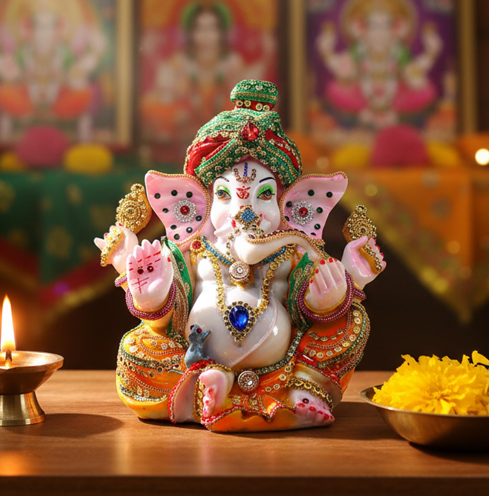 ESPLANADE Pagdi Ganesha Ganpati Murti Idol statuetka rzeźba (23 cm)