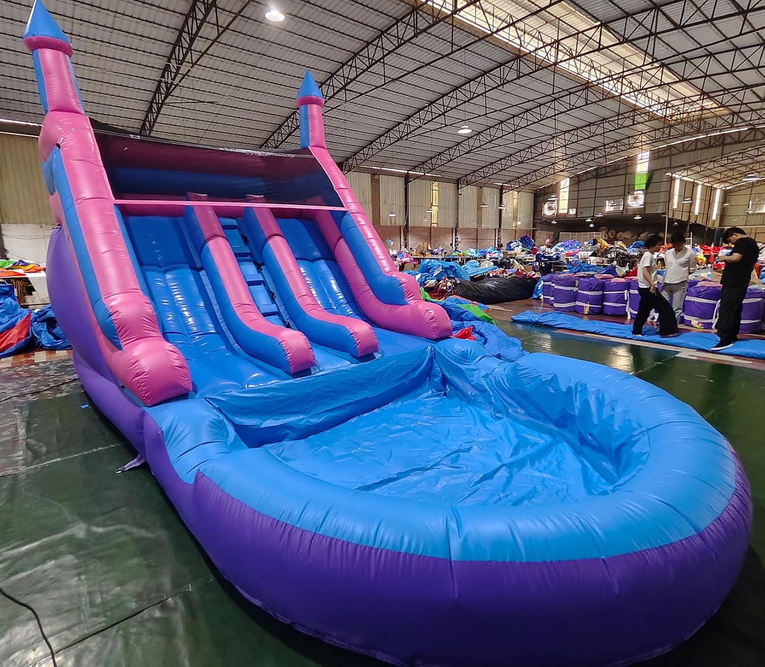 Commercial Water Slide for Adults Kids(Double Slides&Big Splash Water Pool),100% PVC 21ft(L) Inflatable Water Slide with Blower Great for Outdoor Summer Fun,Backyard Party-21x11x13.5ft