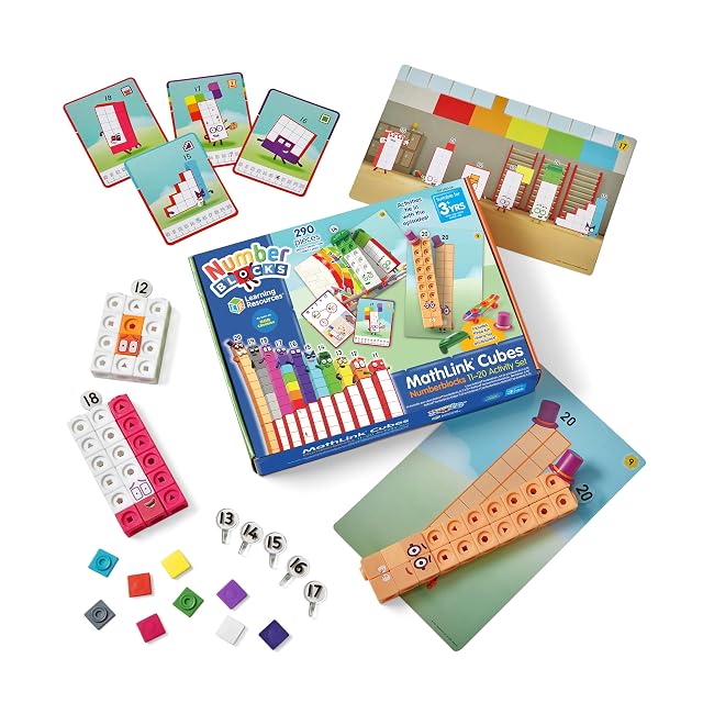 Learning Resources Numberblocks 11-20, Juego Educativo con policubos MathLink, Actividades para Contar