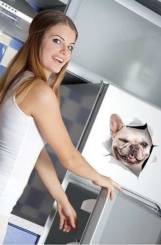 Miniatura 33 de Winston & Bear Calcomanías 3D para perros de bulldog francés, paquete de 2, decoración de bulldog francés, regalos de bulldog francés negro