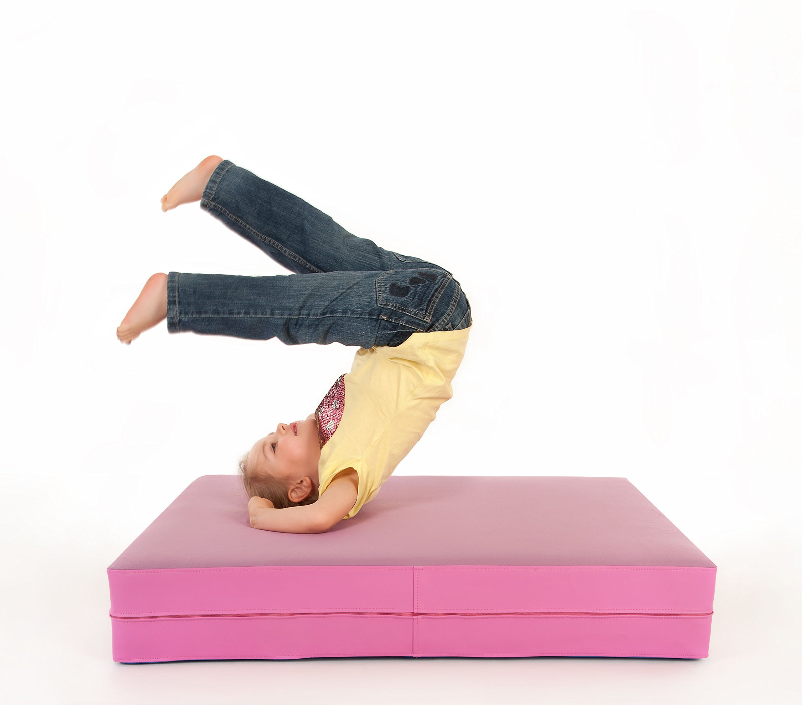 Hüpfmatratze - ab 1 Jahre - Turn Matte für Kinder - Spiel Matratze zum Toben - Hüpfen - Balancieren Lavendel/Pink