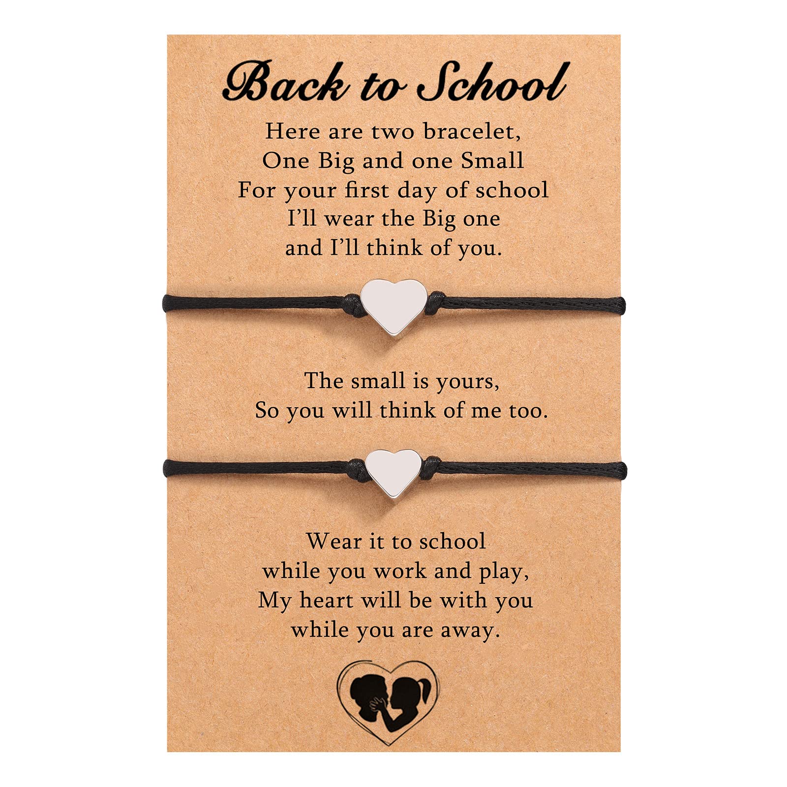 Ungent Themback To School Mother Daughter Bracelets Matcing Heart