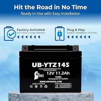 YTZ14S 12V 11.2Ah for Yamaha TMAX 530 Battery XP530 Scooter 2013-2016