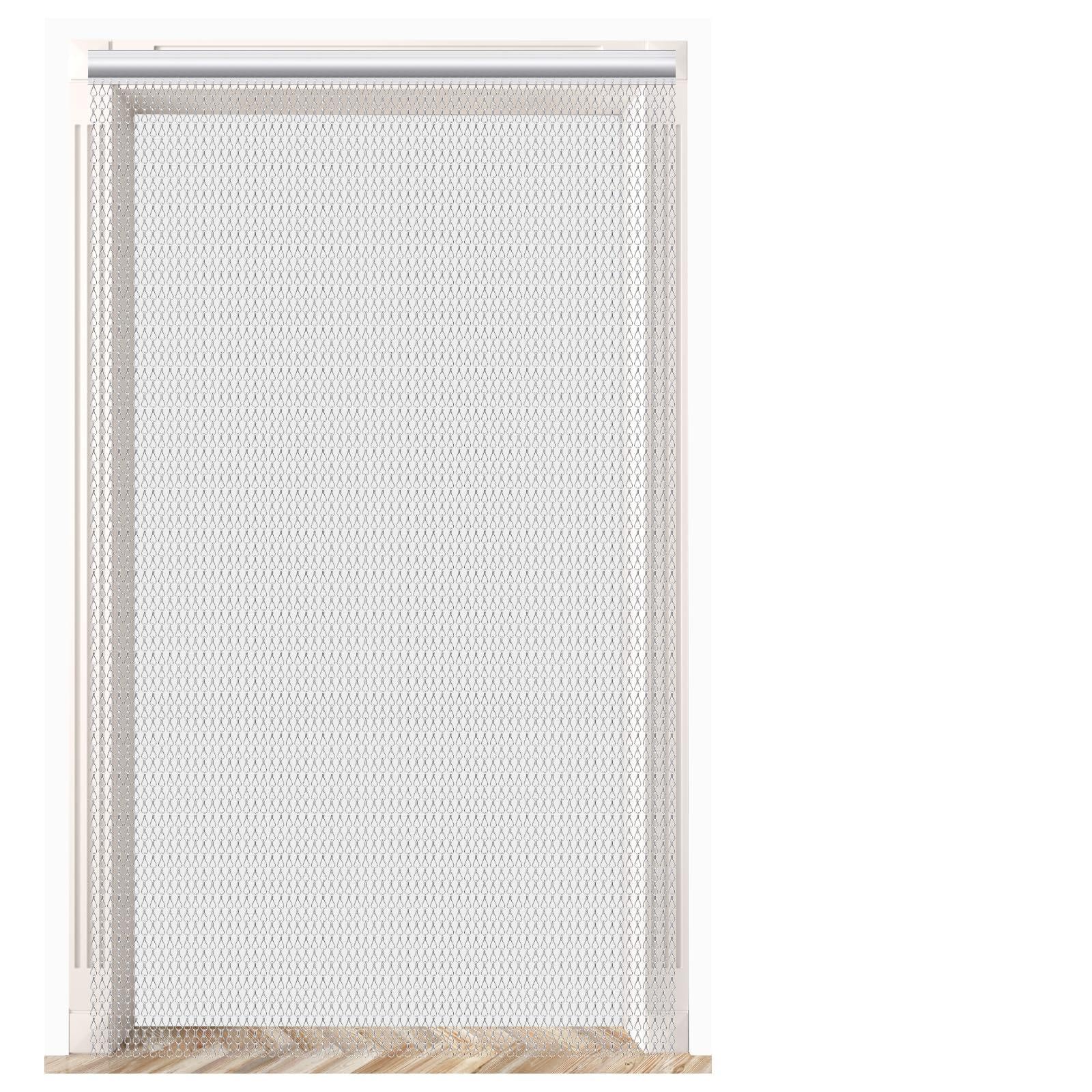VeYocilk Silver 100 x 210cm Chain Fly Screen for Doors Aluminum Chain Curtain Metal Fly Blinds for Keeping out Flies