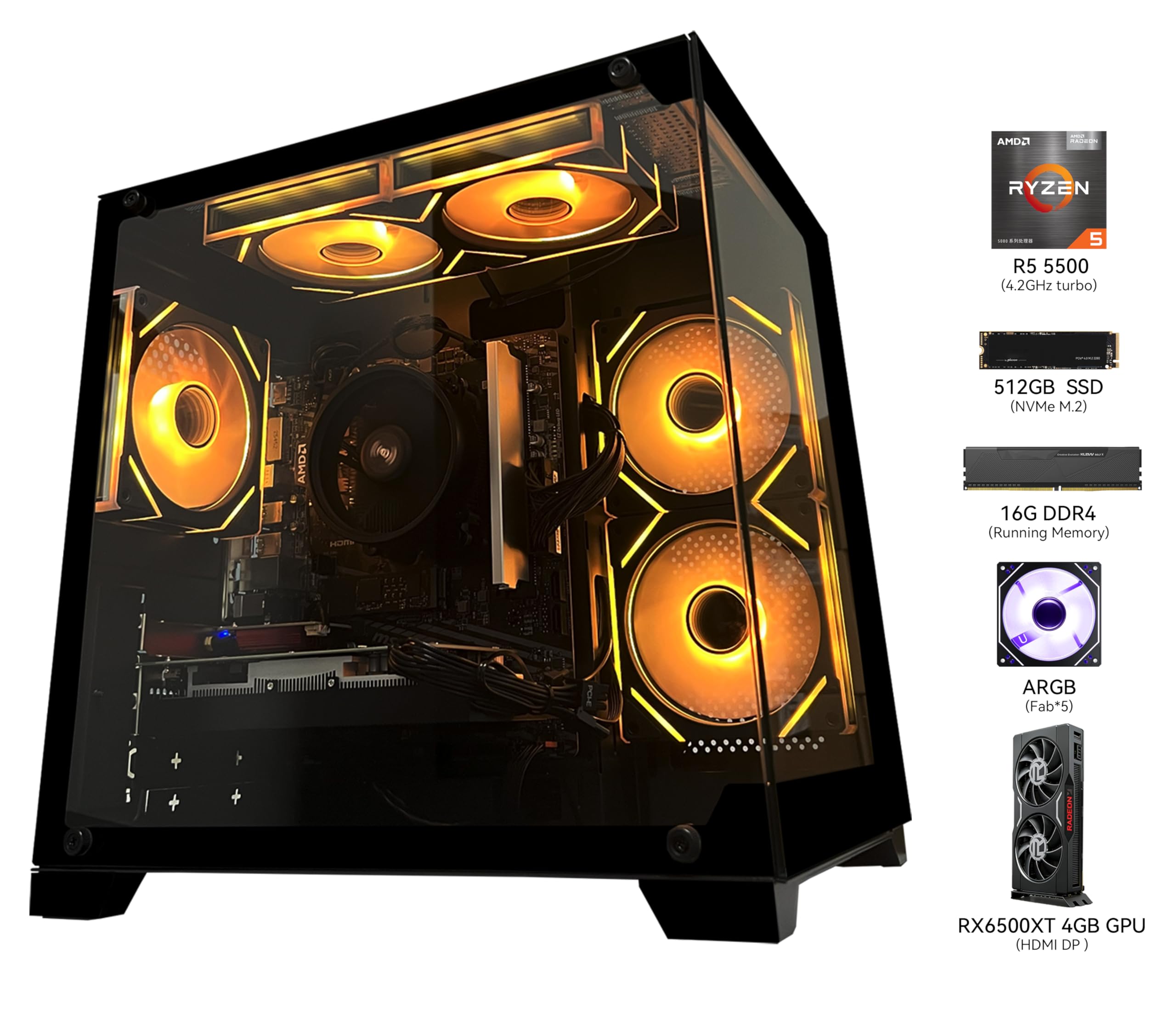 ゆ*き様 PC Ryzen5 2600 GTX650Ti MEM16GB　M2S Amazon.com: SKYESEV Gaming PC Desktop Computer AMD Ryzen 5 5500