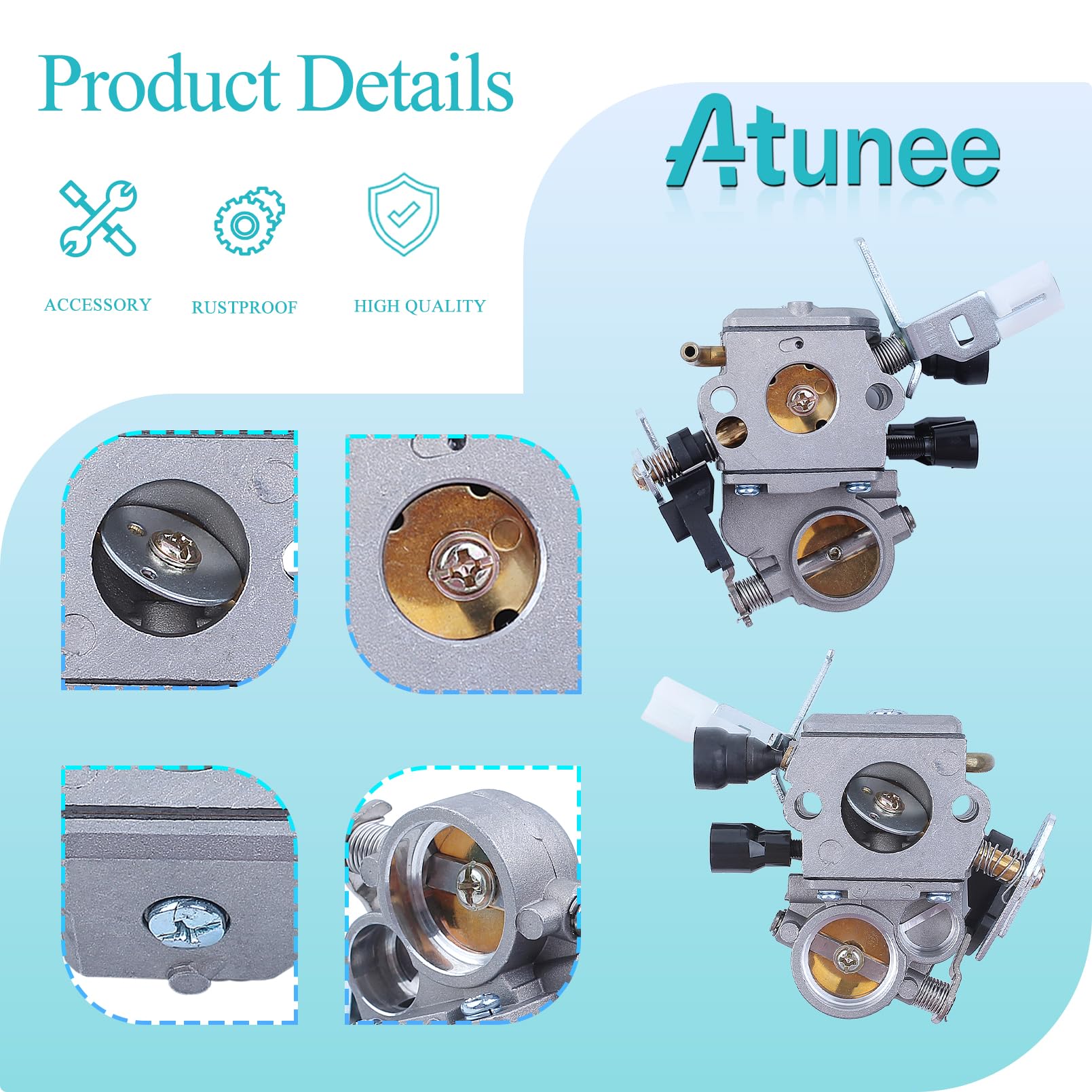 MS171 Carburateur pour Stihl MS171 MS171C MS181 MS181C MS211 Tronçonneuse Remplacement avec Bougie D'allumage filtre à carburant Conduite et joints Remplacer pour 1139 120 0607 C1Q-S123